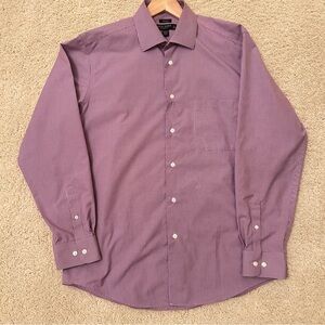 Elegant Pronto Uomo Men's Purple Button Up Dress Shirt
